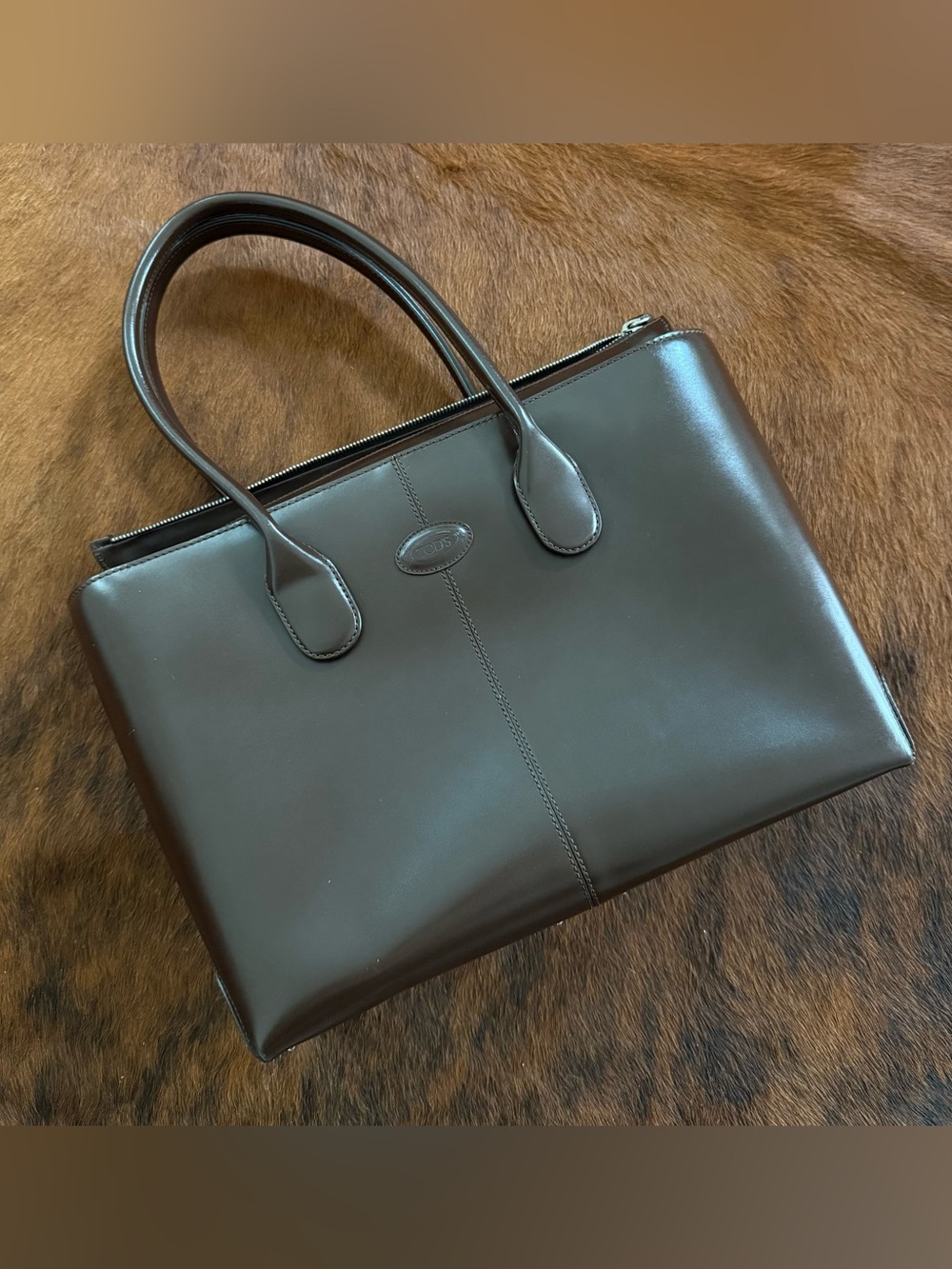 Tod's Chocolate Brown Smooth Leather Tote